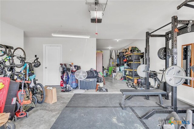 garage featuring a garage door opener