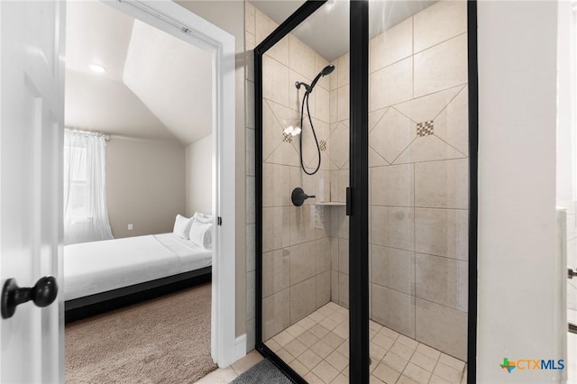 ensuite bathroom with ensuite bathroom and a shower stall