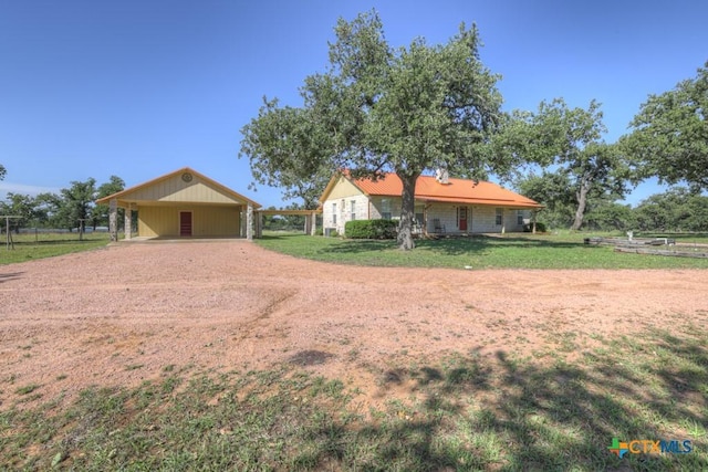 82 Bell Mountain Rd, Fredericksburg, TX 78675 - view of front of property with driveway and an attached carport