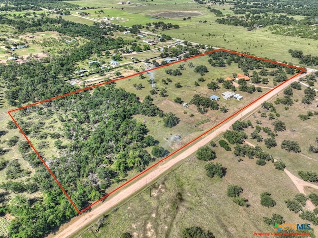 82 Bell Mountain Rd, Fredericksburg, TX 78675 - overview of rural landscape with property boundaries highlighted