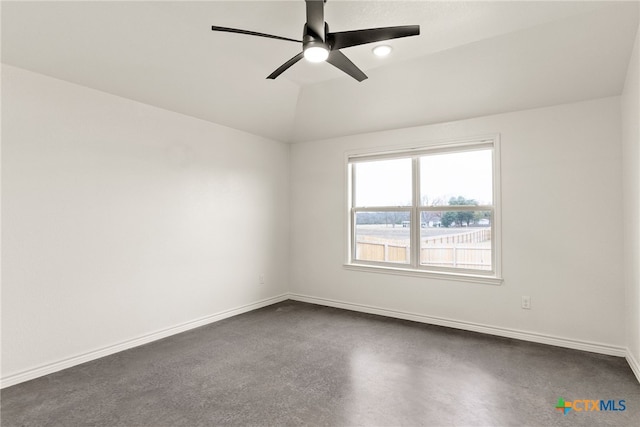 unfurnished room with ceiling fan