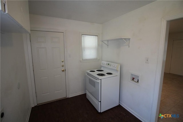 kitchen with white electric range oven