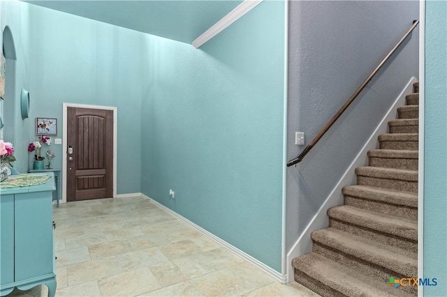 3700 Joyce Ln, Killeen, TX 76549 - foyer with stairway and stone finish floors