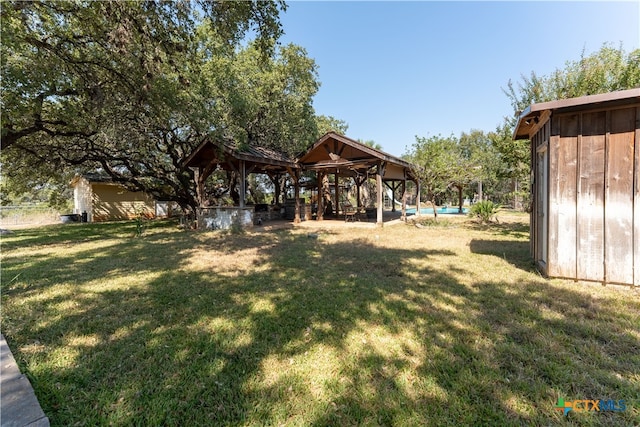 view of yard featuring a gazebo