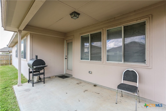 view of patio / terrace featuring a grill