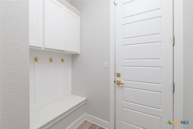 mudroom featuring hardwood / wood-style flooring