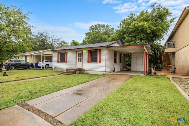 804 Little St, Copperas Cove, TX 76522 - ranch-style house with concrete driveway, an attached carport, and a front lawn