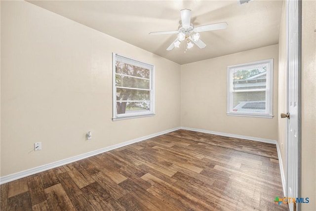 804 Little St, Copperas Cove, TX 76522 - spare room with wood finished floors and a ceiling fan