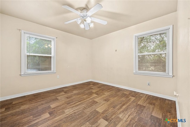 804 Little St, Copperas Cove, TX 76522 - empty room with plenty of natural light, wood finished floors, and a ceiling fan