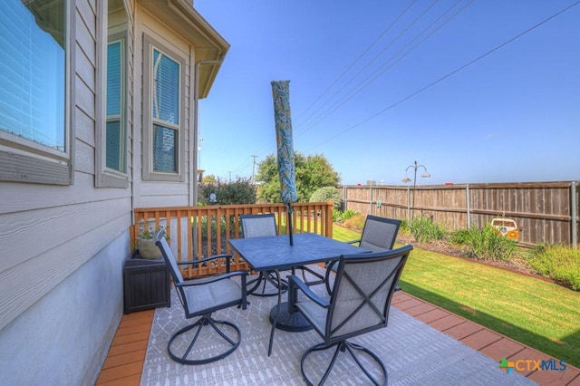 3214 Roan St, New Braunfels, TX 78130 - wooden deck with outdoor dining area