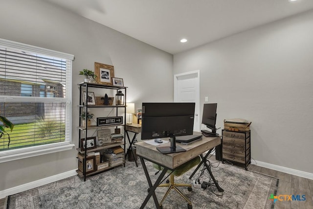 3214 Roan St, New Braunfels, TX 78130 - home office featuring wood finished floors and recessed lighting