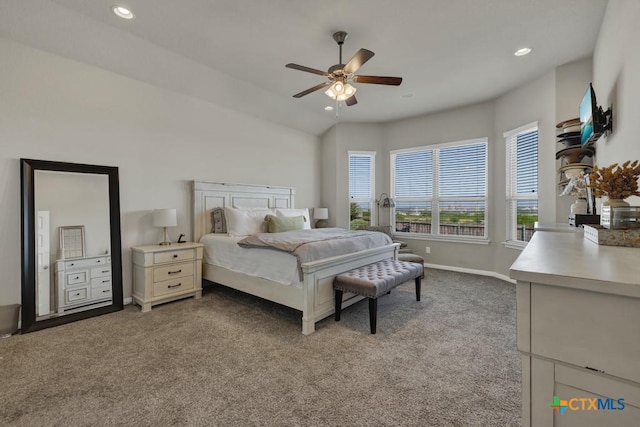 3214 Roan St, New Braunfels, TX 78130 - carpeted bedroom with recessed lighting and a ceiling fan