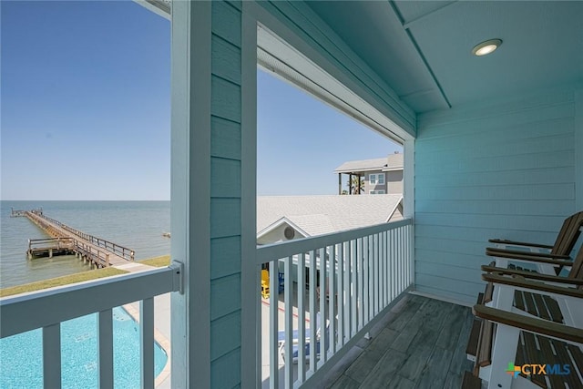 balcony with a water view