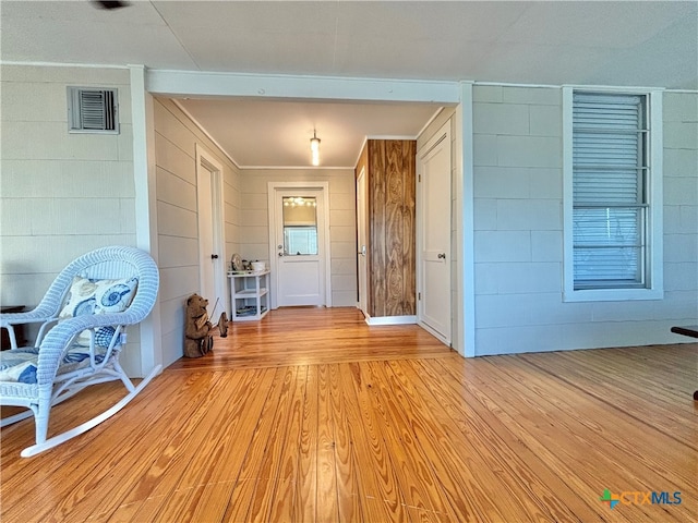 entrance foyer featuring light hardwood / wood-style flooring