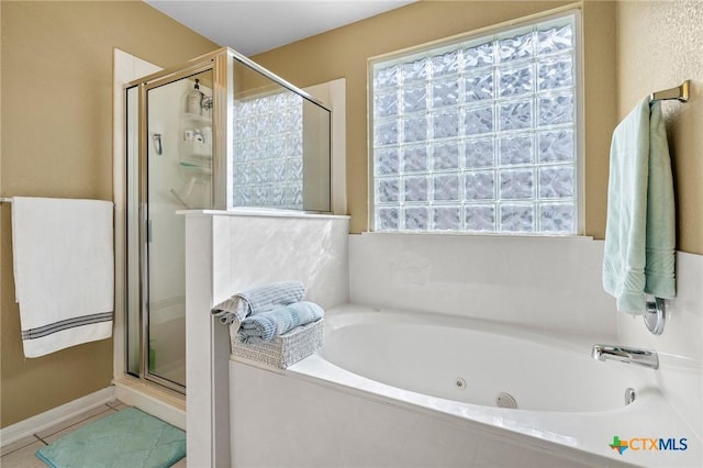 2604 Mikulec Dr, Killeen, TX 76542 - full bath with a stall shower, a jetted tub, and tile patterned floors