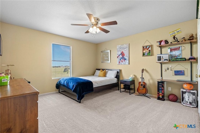 2604 Mikulec Dr, Killeen, TX 76542 - carpeted bedroom featuring baseboards and ceiling fan
