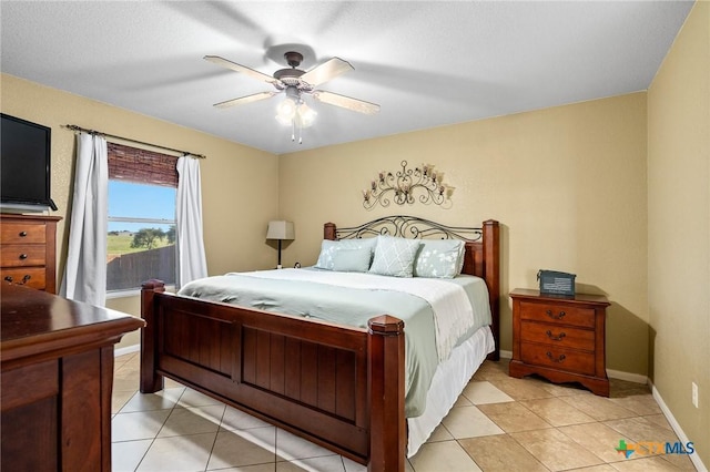 2604 Mikulec Dr, Killeen, TX 76542 - bedroom with light tile patterned flooring and a ceiling fan