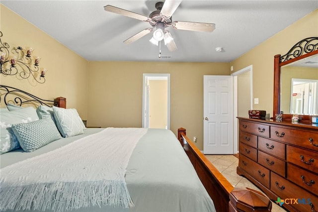 2604 Mikulec Dr, Killeen, TX 76542 - bedroom with light tile patterned flooring and a ceiling fan