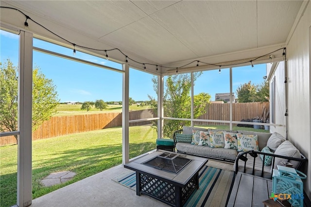 2604 Mikulec Dr, Killeen, TX 76542 - sunroom / solarium featuring an outdoor living space with a fire pit