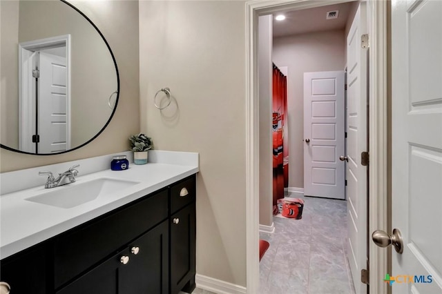213 Flint Rock Ct, Victoria, TX 77904 - full bathroom featuring vanity and a shower with curtain