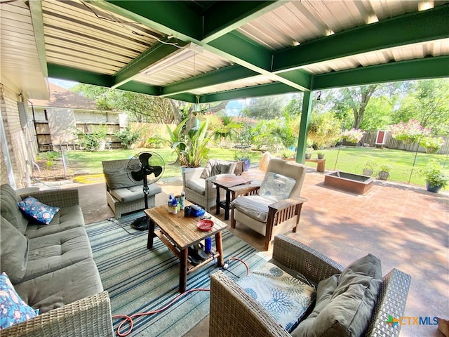 view of patio / terrace featuring an outdoor hangout area