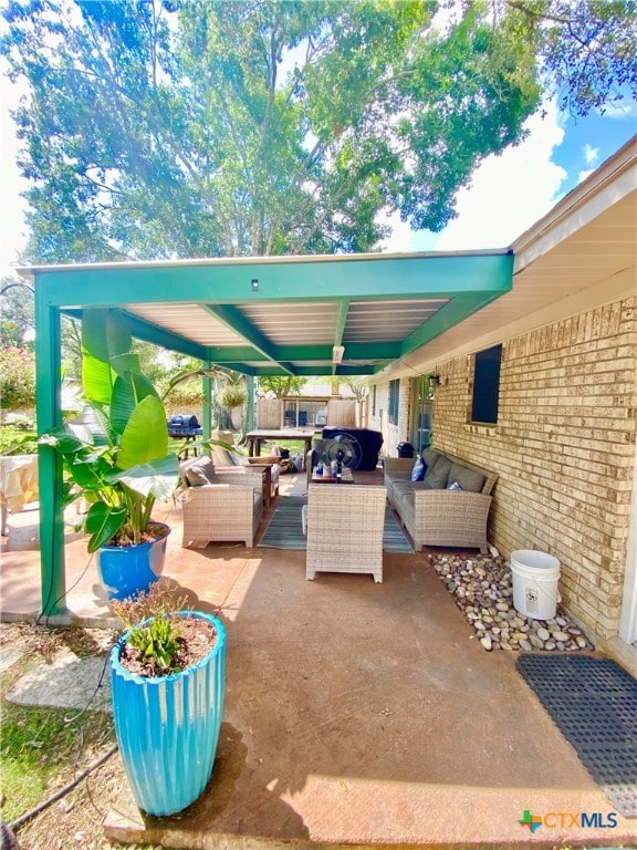 view of patio / terrace featuring an outdoor hangout area