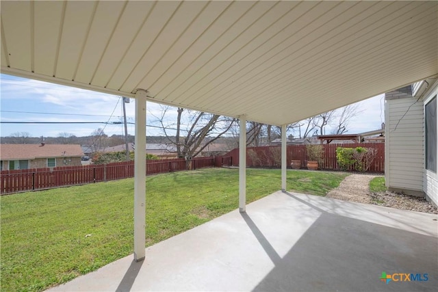 view of patio featuring a fenced backyard