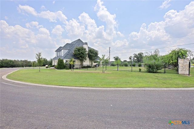 view of front of home with a front yard