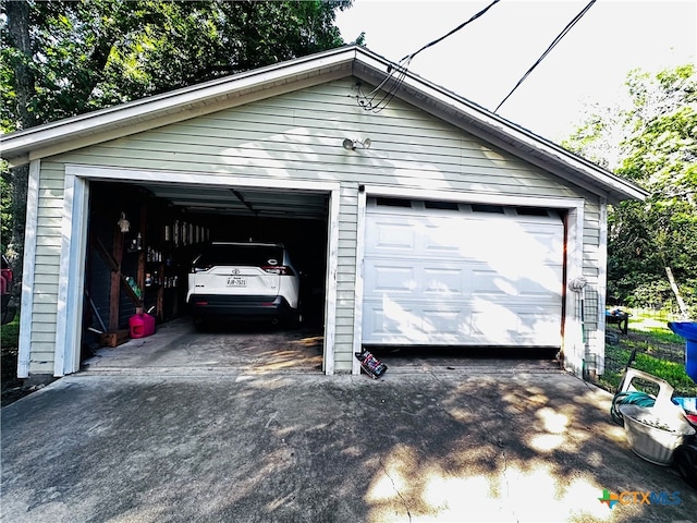 view of garage