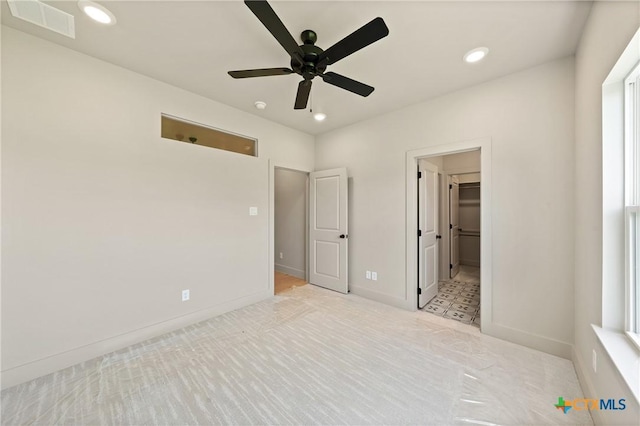 227 Glenview Cir, Belton, TX 76513 - unfurnished bedroom featuring recessed lighting, baseboards, and ceiling fan