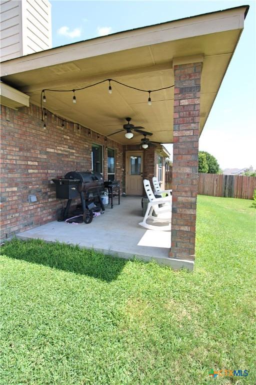 6704 Deorsam Loop, Killeen, TX 76542 - view of patio with a ceiling fan