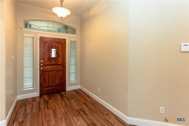 entryway featuring dark wood-type flooring