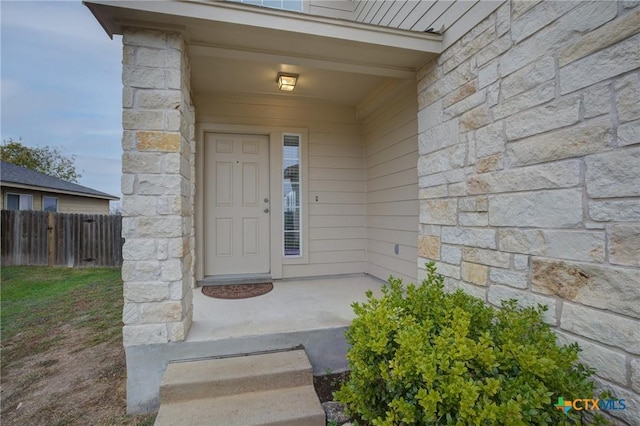 525 Tom Kemp Dr, New Braunfels, TX 78130 - property entrance featuring stone siding