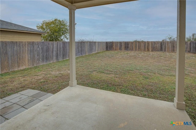 view of yard with a patio