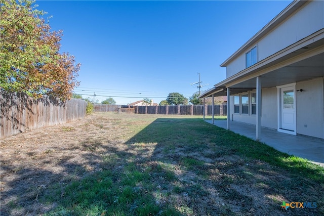 view of yard featuring a patio area