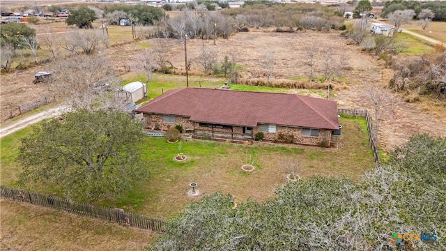 bird's eye view with a rural view