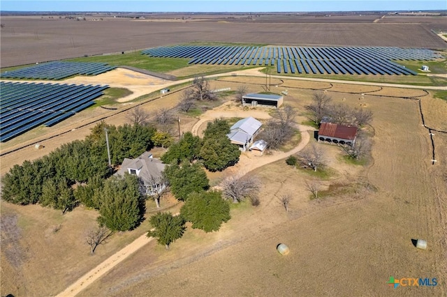 birds eye view of property featuring a rural view