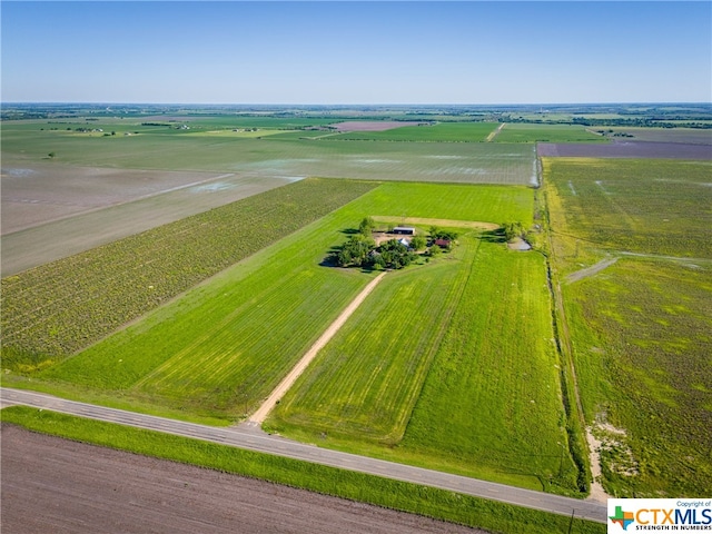 bird's eye view with a rural view