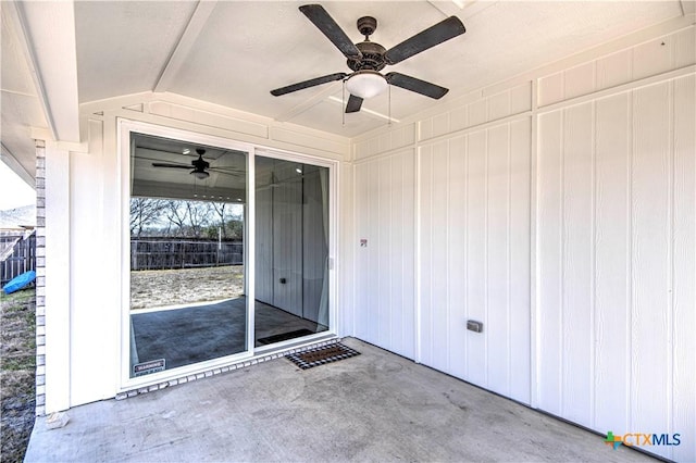 view of patio / terrace with a ceiling fan