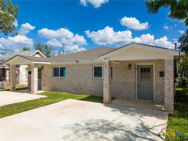 view of front of home with a patio