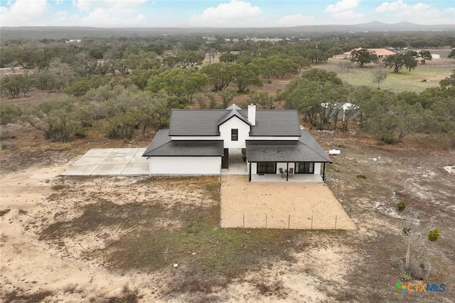 drone / aerial view with a mountain view