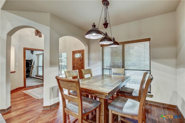 dining room featuring light hardwood / wood-style floors