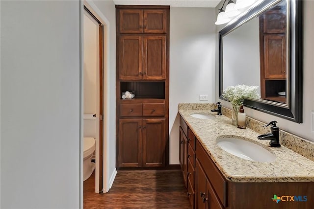 112 Laramie Dr, Victoria, TX 77904 - bathroom with wood finished floors and double vanity
