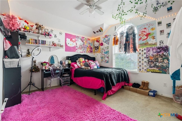 1002 Wallin Farms Cv, Hutto, TX 78634 - carpeted bedroom featuring a ceiling fan