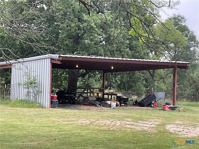 208 Old Fort Gates Rd, Gatesville, TX 76528 - view of green lawn featuring a detached carport