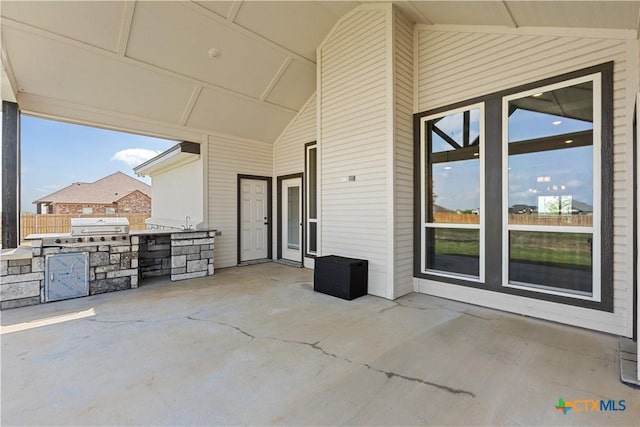 view of patio with area for grilling