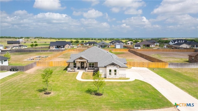 aerial view with a residential view