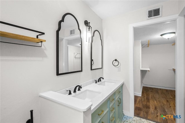 213 Tracy Ln, Victoria, TX 77904 - full bathroom with double vanity and wood finished floors