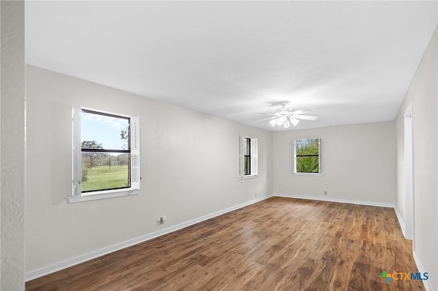 213 Tracy Ln, Victoria, TX 77904 - empty room featuring wood finished floors and a ceiling fan
