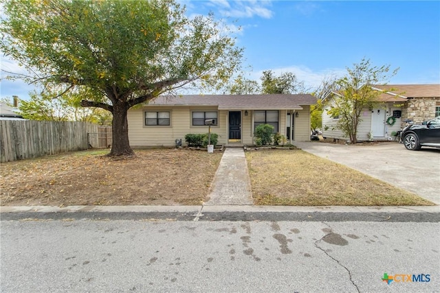 view of single story home